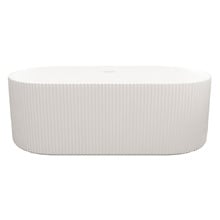 Salem Matte White Oval Acrylic Freestanding Bath with Overflow